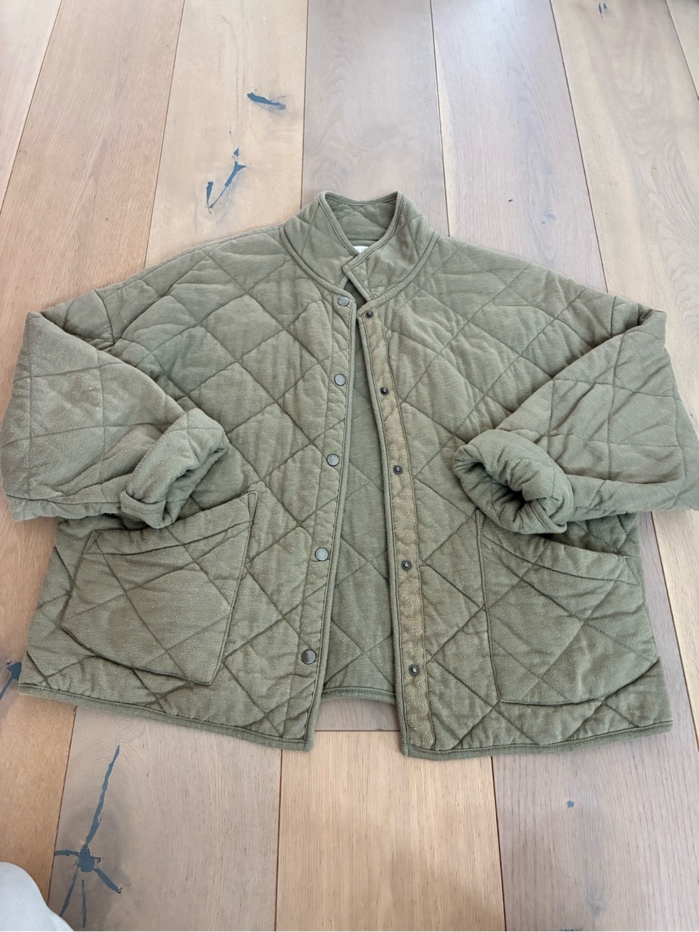 Z Supply Olive Quilted Button-Up Jacket